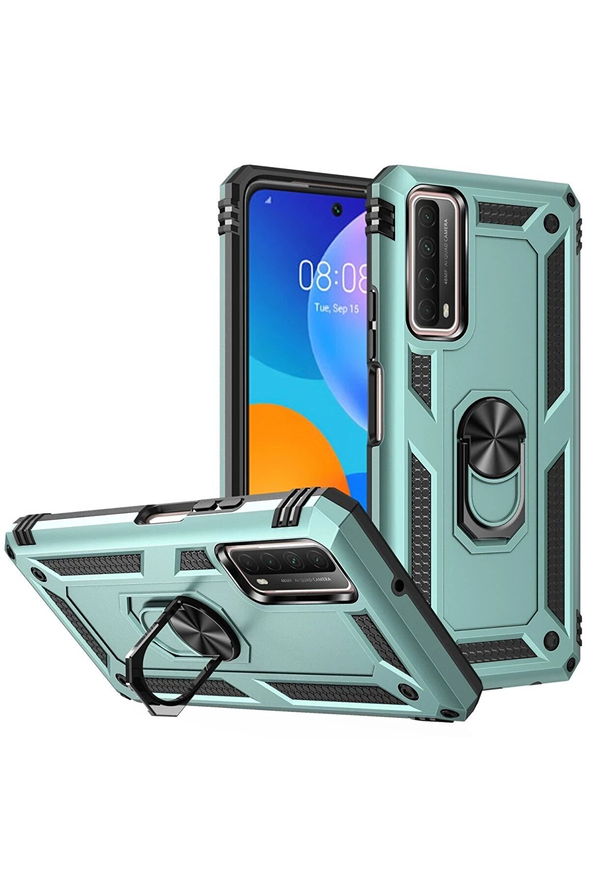 Huawei̇ P Smart 2021 Kılıf Sofya Y&uuml;z&uuml;kl&uuml; Si̇li̇kon Kapak - Yeşi̇l - Dropx5208-5940