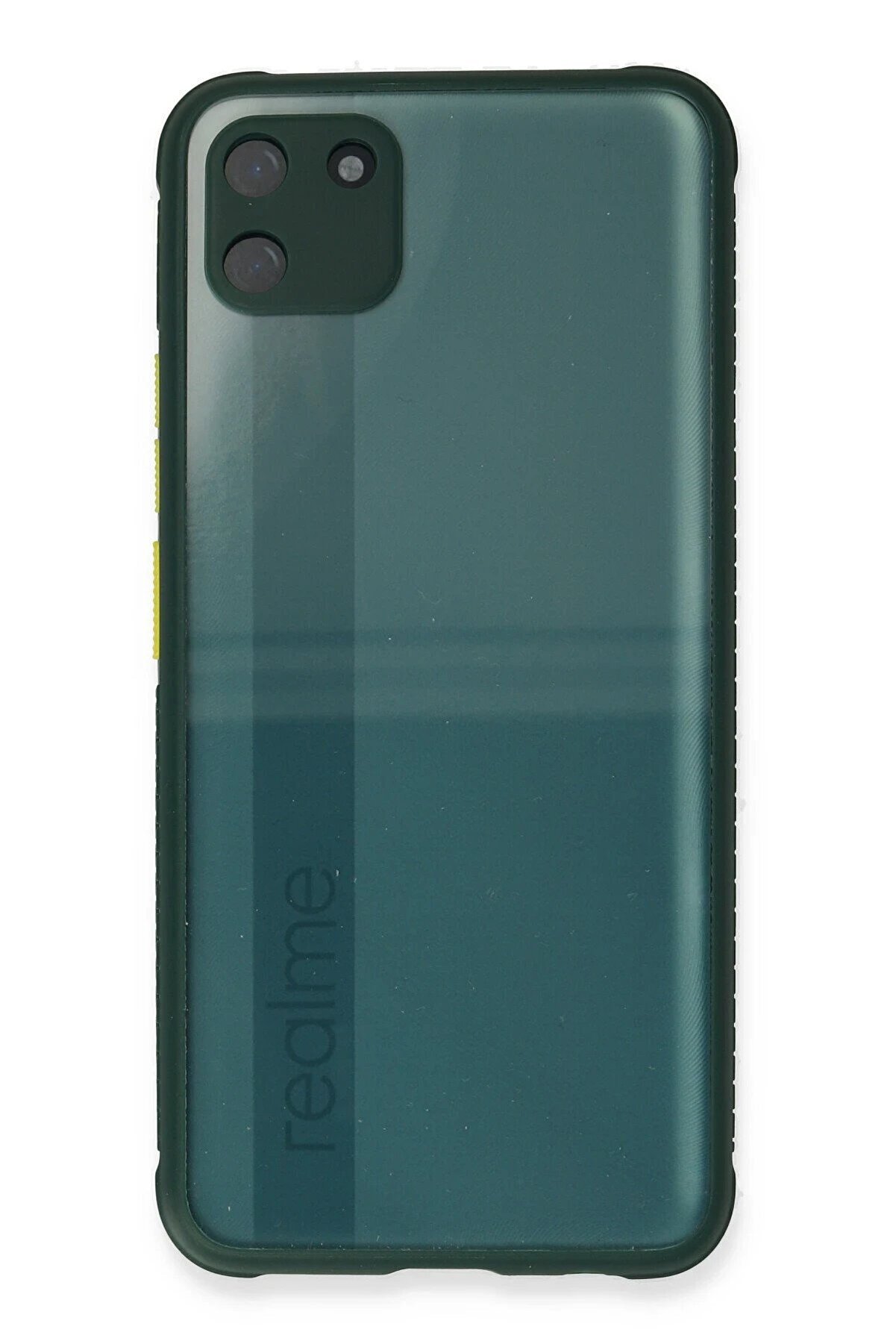 Realme C11 Kılıf Mi̇ami̇ Şeffaf Si̇li̇kon - Koyu Yeşi̇l - Dropx3929-5564
