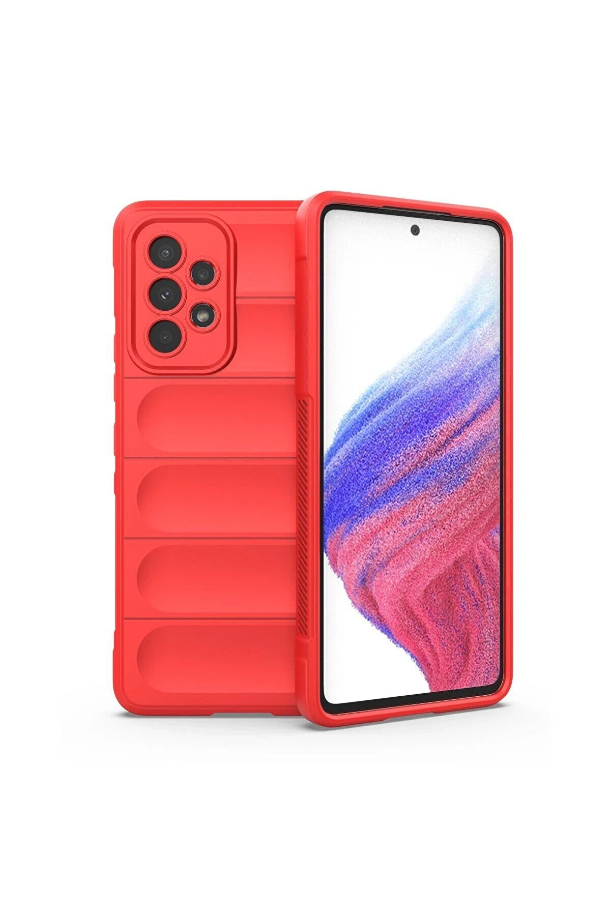 CepteToptan Samsung Galaxy A73 5G Kılıf Optimum Silikon - Kırmızı - DROPX4079-1140