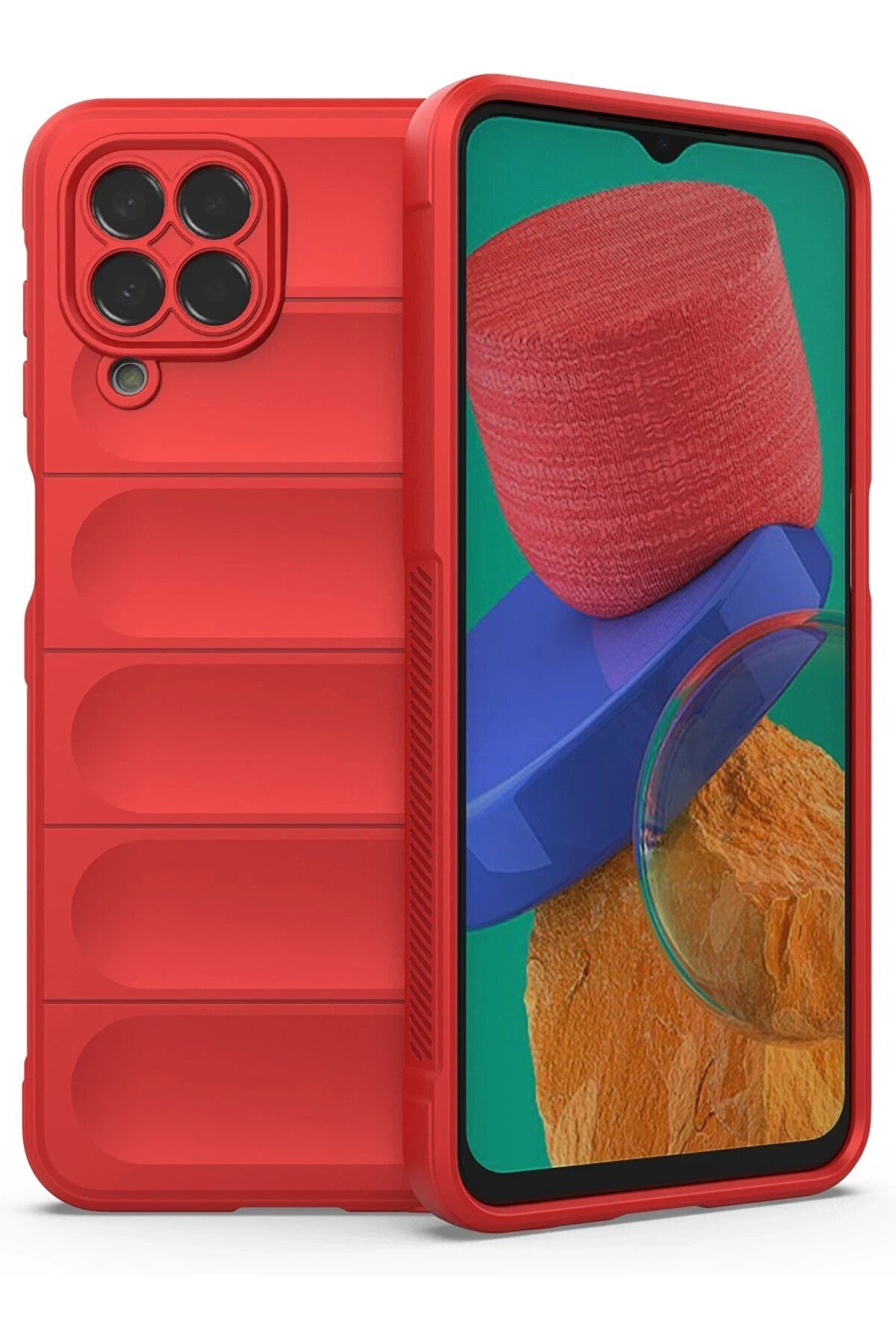 CepteToptan Samsung Galaxy M33 Kılıf Optimum Silikon - Kırmızı - DROPX6818-1064