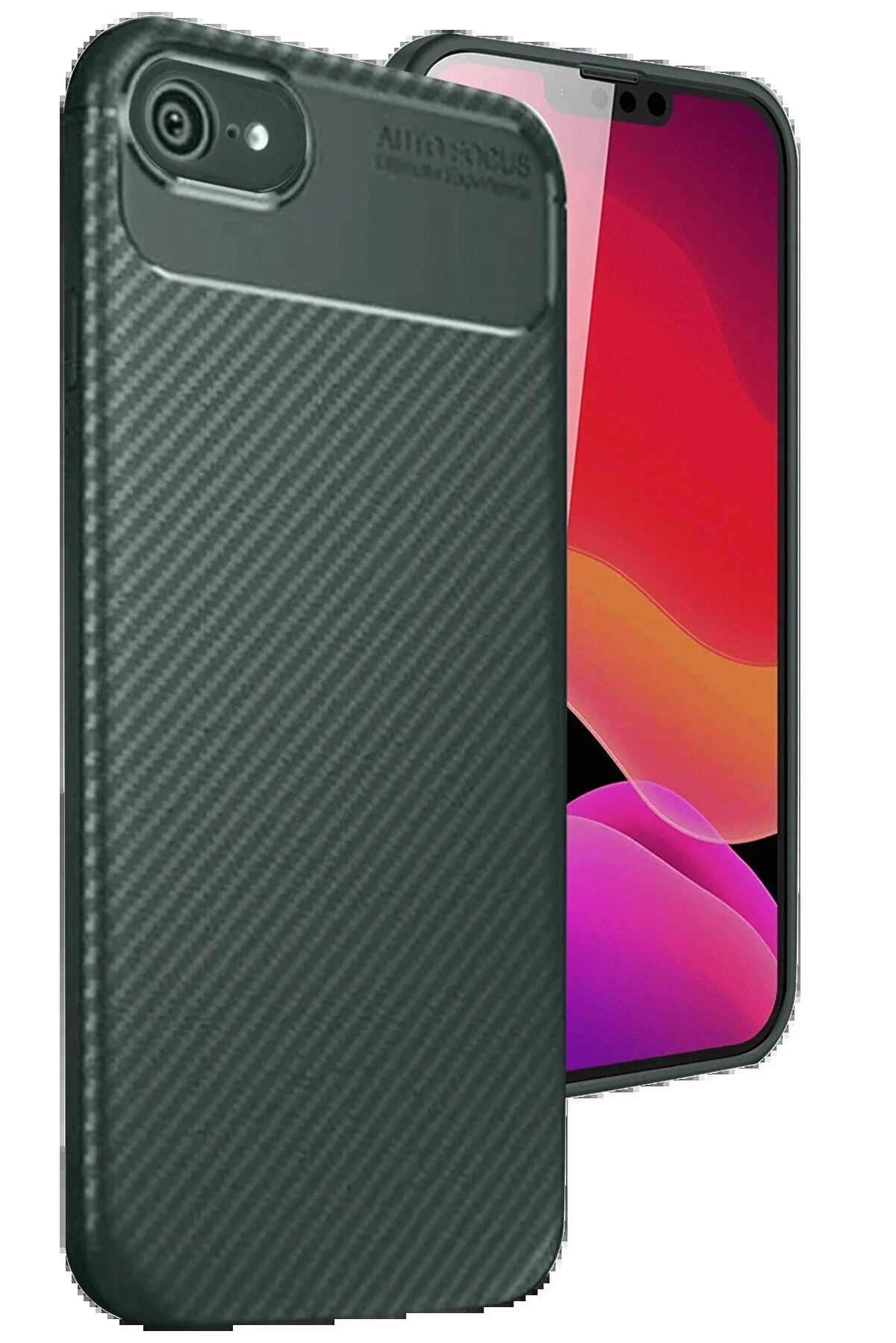 CepteToptan iPhone 16E Kılıf Auto Focus Karbon Kapak - Koyu Yeşil - DROPX7085-3039