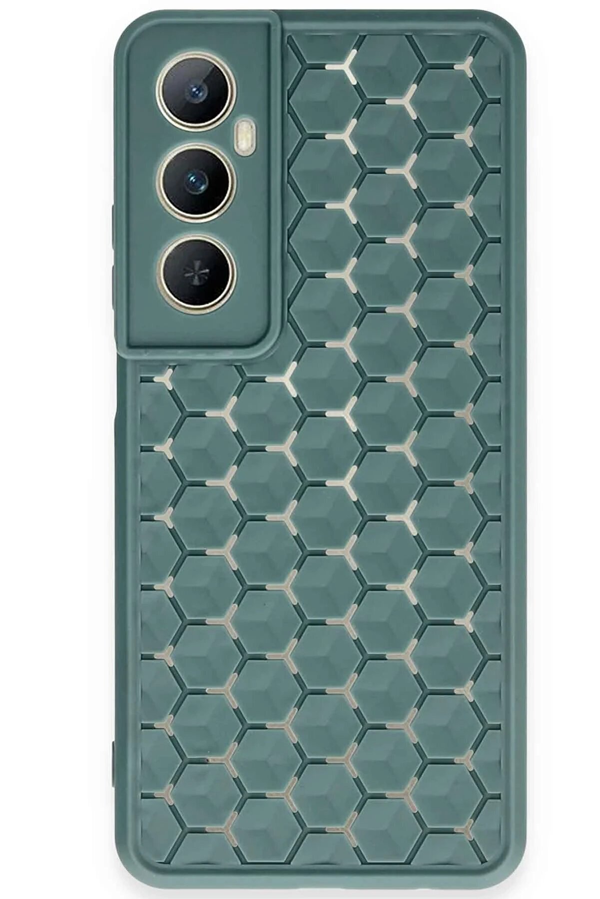 CepteToptan Realme C65 Kılıf Petek Silikon Kapak - Koyu Yeşil - DROPX1667-2687