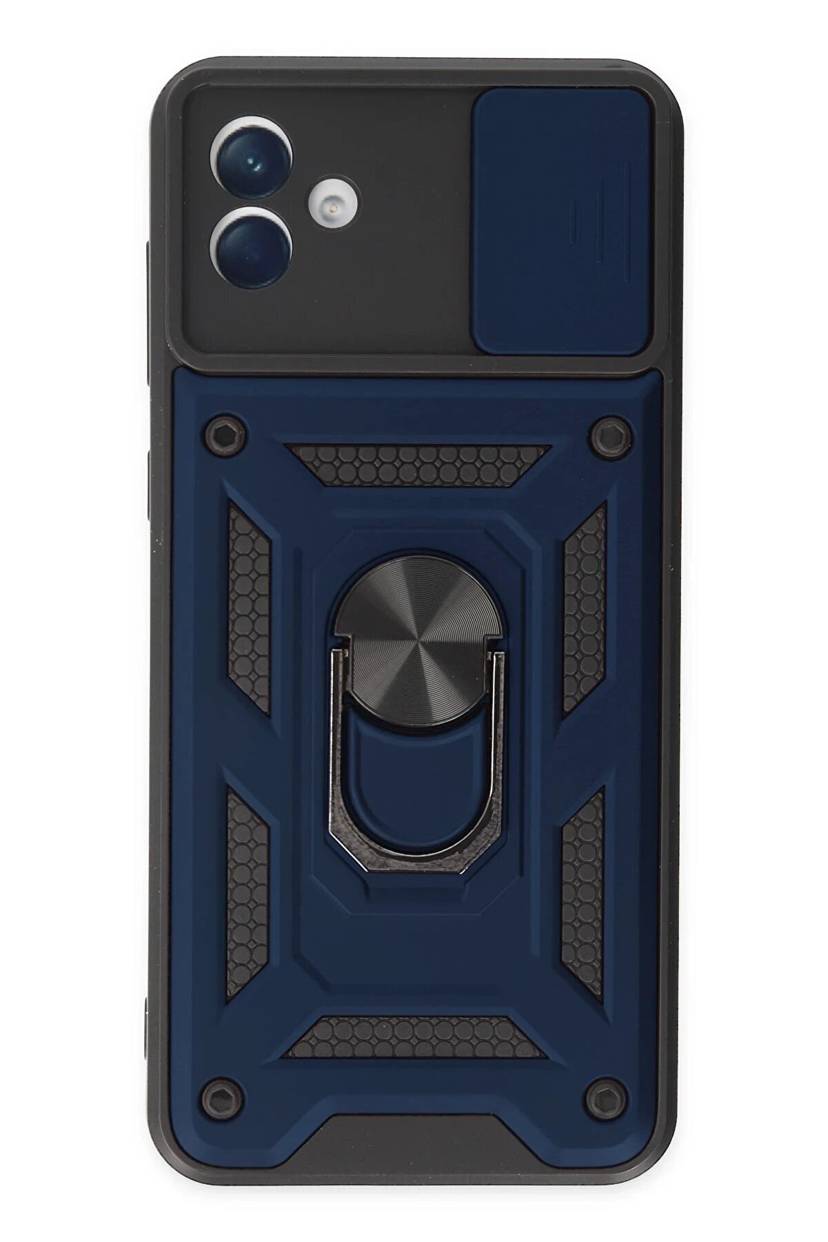 CepteToptan Samsung Galaxy A04 Kılıf Pars Lens Yüzüklü Silikon - Lacivert - DROPX4138-4961
