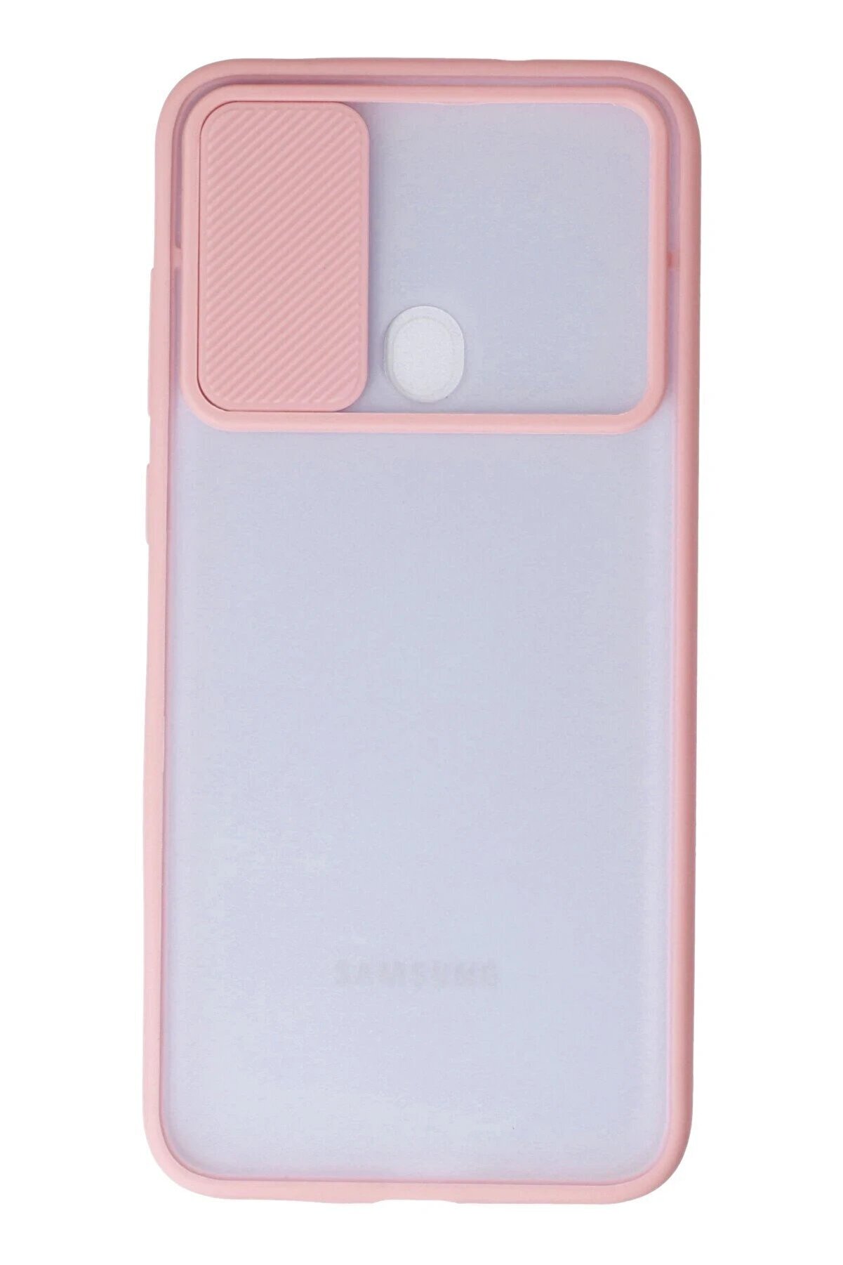 Samsung Galaxy A11 Kılıf Palm Buzlu Kamera S&uuml;rg&uuml;l&uuml; Si̇li̇kon - Pembe - Dropx7035-8065