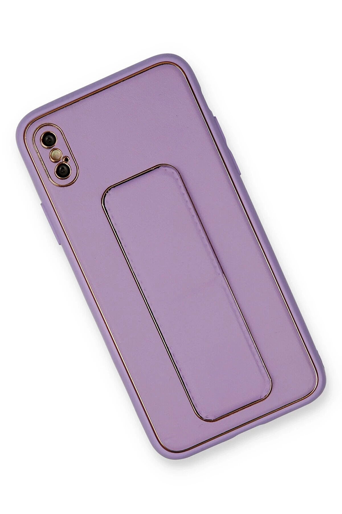 İphone Xs Max Kılıf Coco Deri̇ Standlı Kapak - Koyu Li̇la - Dropx5570-4875