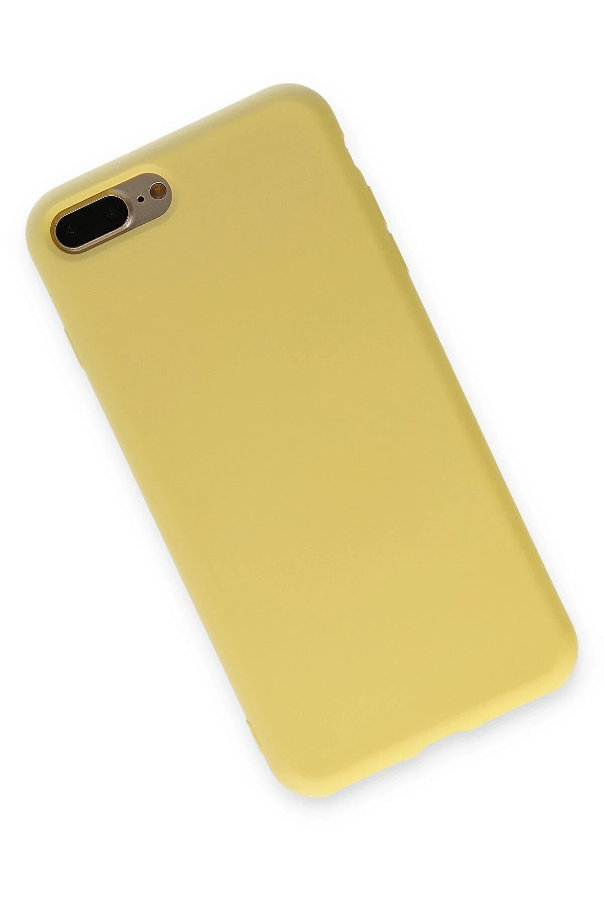 İphone 7 Plus Kılıf Nano İçi̇ Kadi̇fe Si̇li̇kon - Sarı - Dropx2922-8464