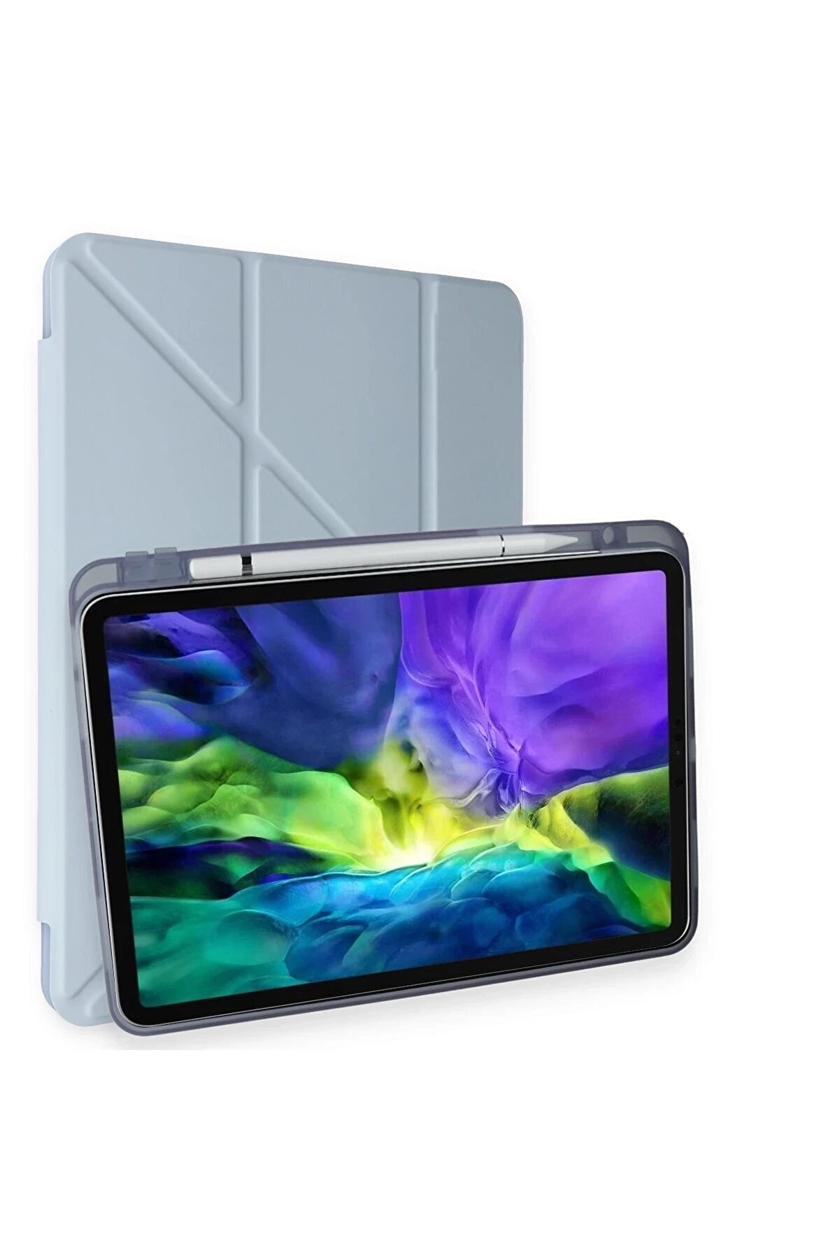 CepteToptan iPad Pro 13 (2024) Kılıf Kalemlikli Mars Tablet Kılıfı - Mavi - DROPX2196-5489