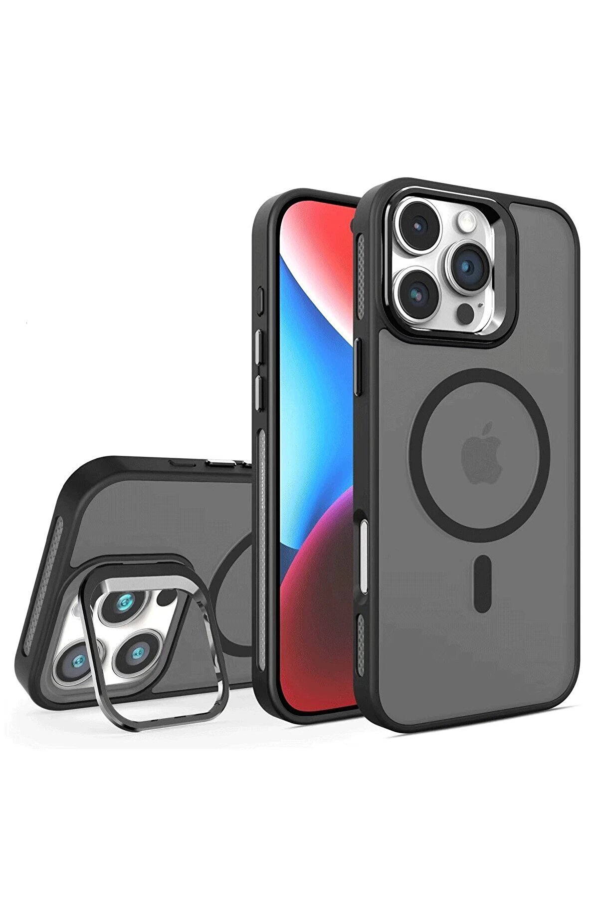 CepteToptan iPhone 16 Pro Flet Lens Magsafe Kapak - Siyah - DROPX5117-2197