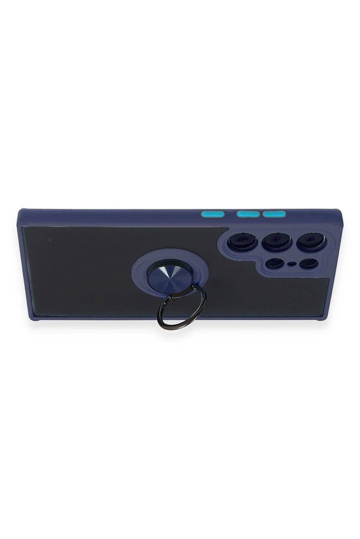 Samsung Galaxy S23 Ultra Kılıf Montreal Yüzüklü Si̇li̇kon Kapak - Laci̇vert - Dropx3356-4324