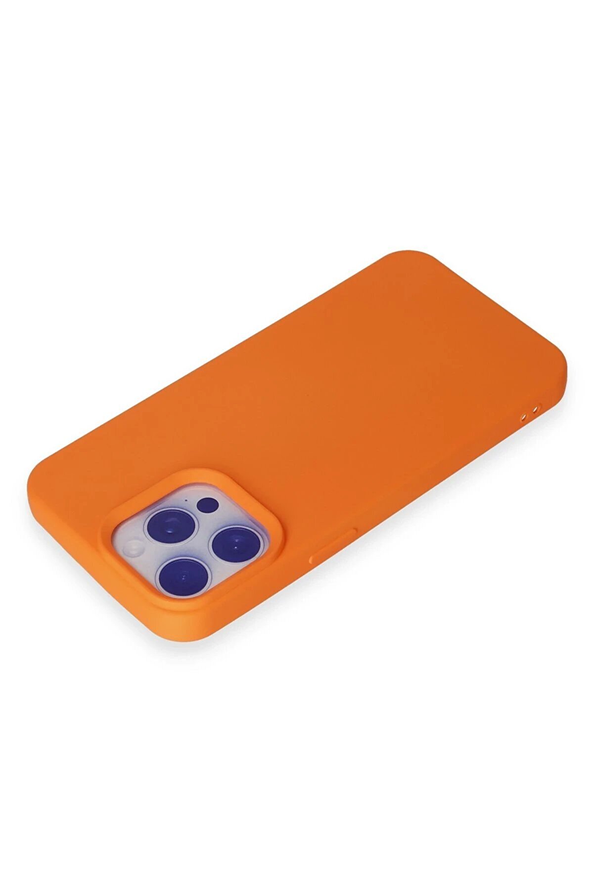 İphone 15 Pro Max Kılıf Nano İçi̇ Kadi̇fe Si̇li̇kon - Turuncu - Dropx1393-6696