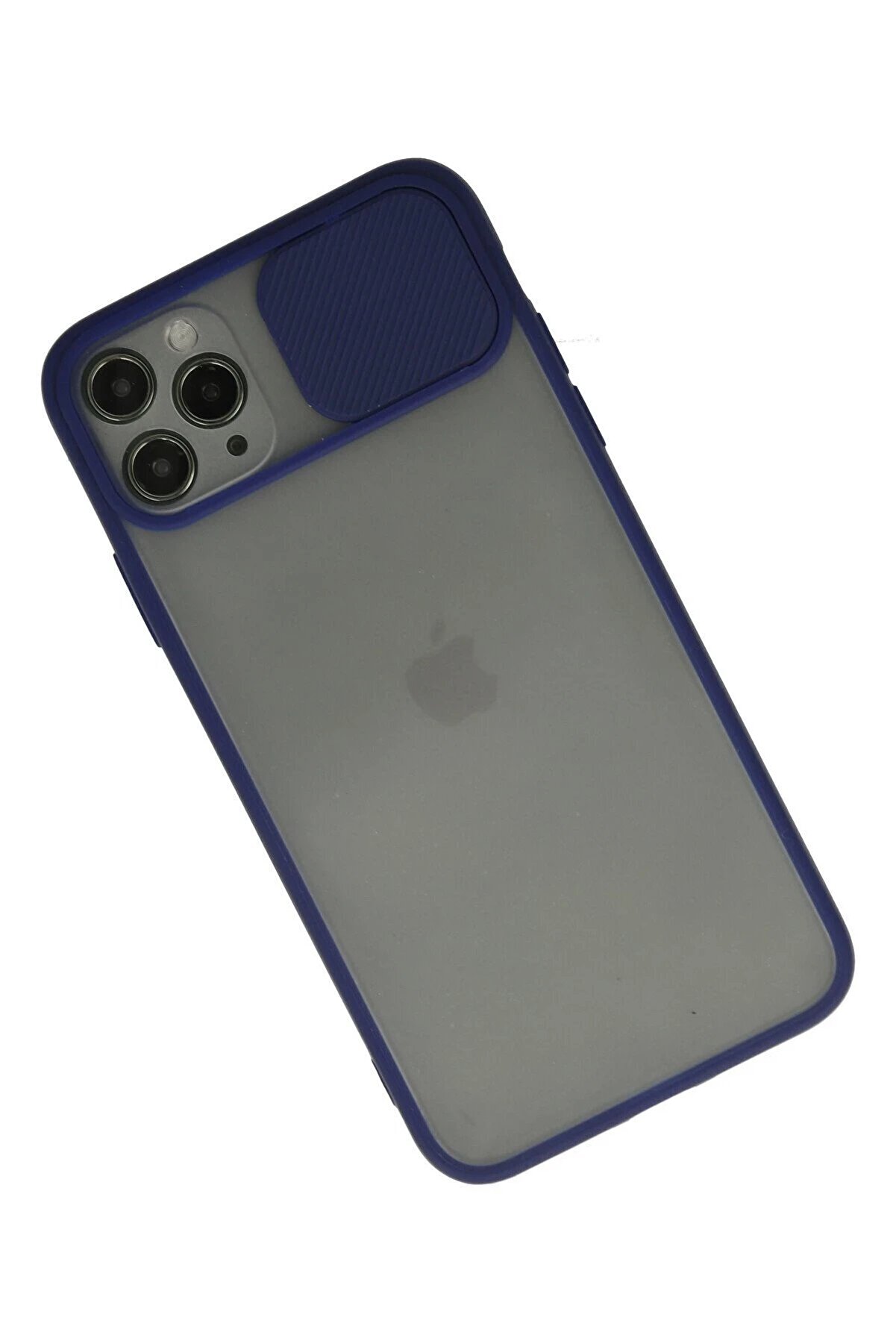 İphone 11 Pro Max Kılıf Palm Buzlu Kamera Sürgülü Si̇li̇kon - Laci̇vert - Dropx7822-9777