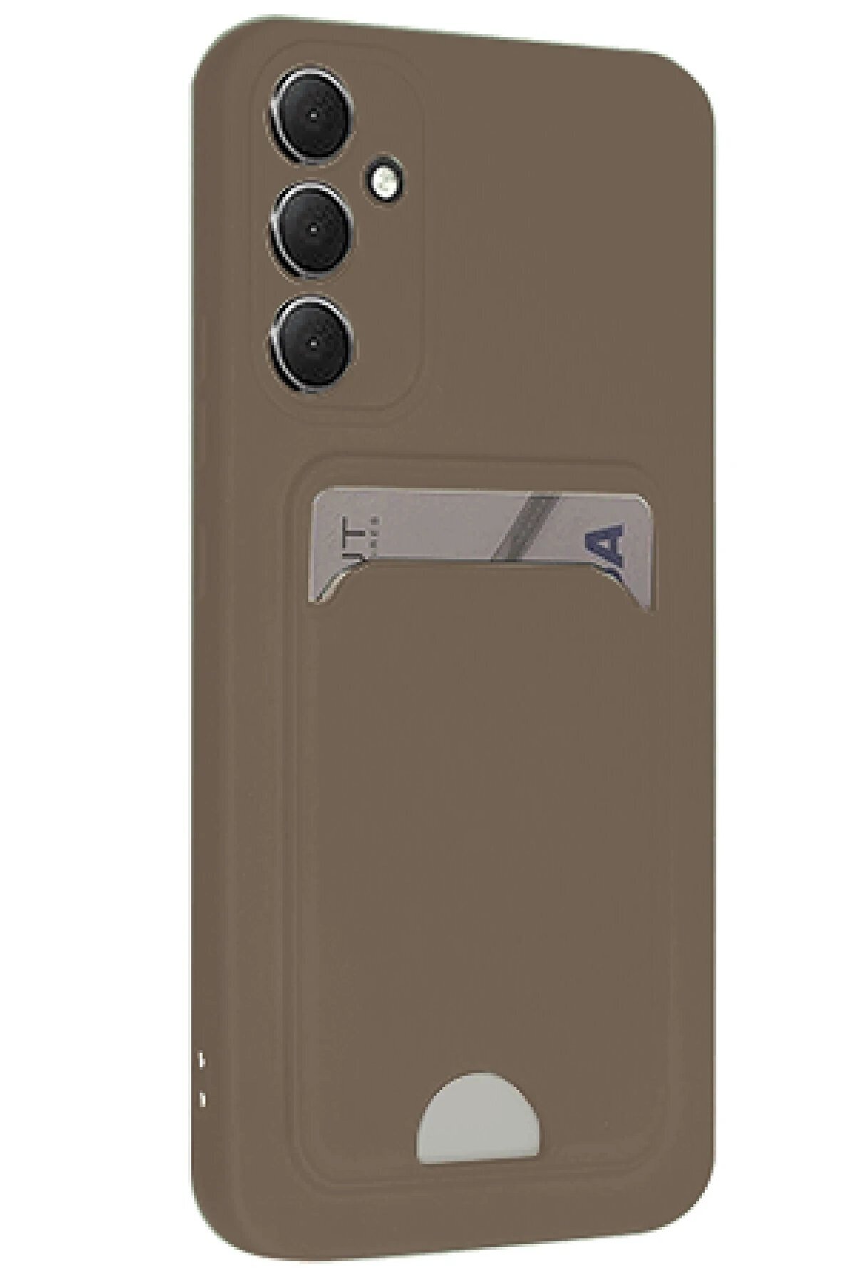 CepteToptan Samsung Galaxy S24 FE Kılıf Kelvin Kartvizitli Silikon - Kahverengi - DROPX6156-6631