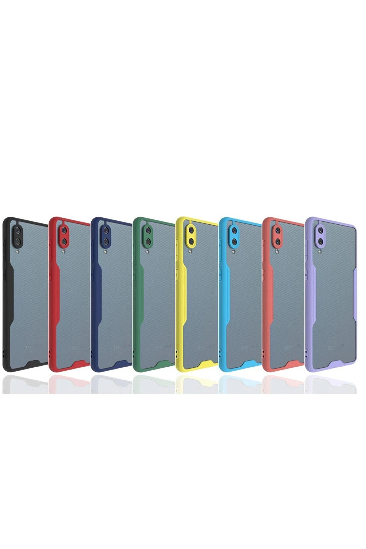 Samsung Galaxy A02 Kılıf Plati̇n Si̇li̇kon - Laci̇vert - Dropx7023-6946