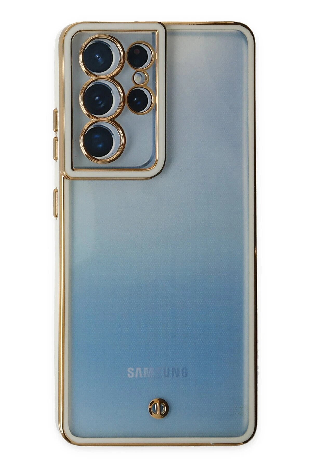 Samsung Galaxy S21 Ultra Kılıf Li̇va Lens Si̇li̇kon - Beyaz - Dropx7588-2220