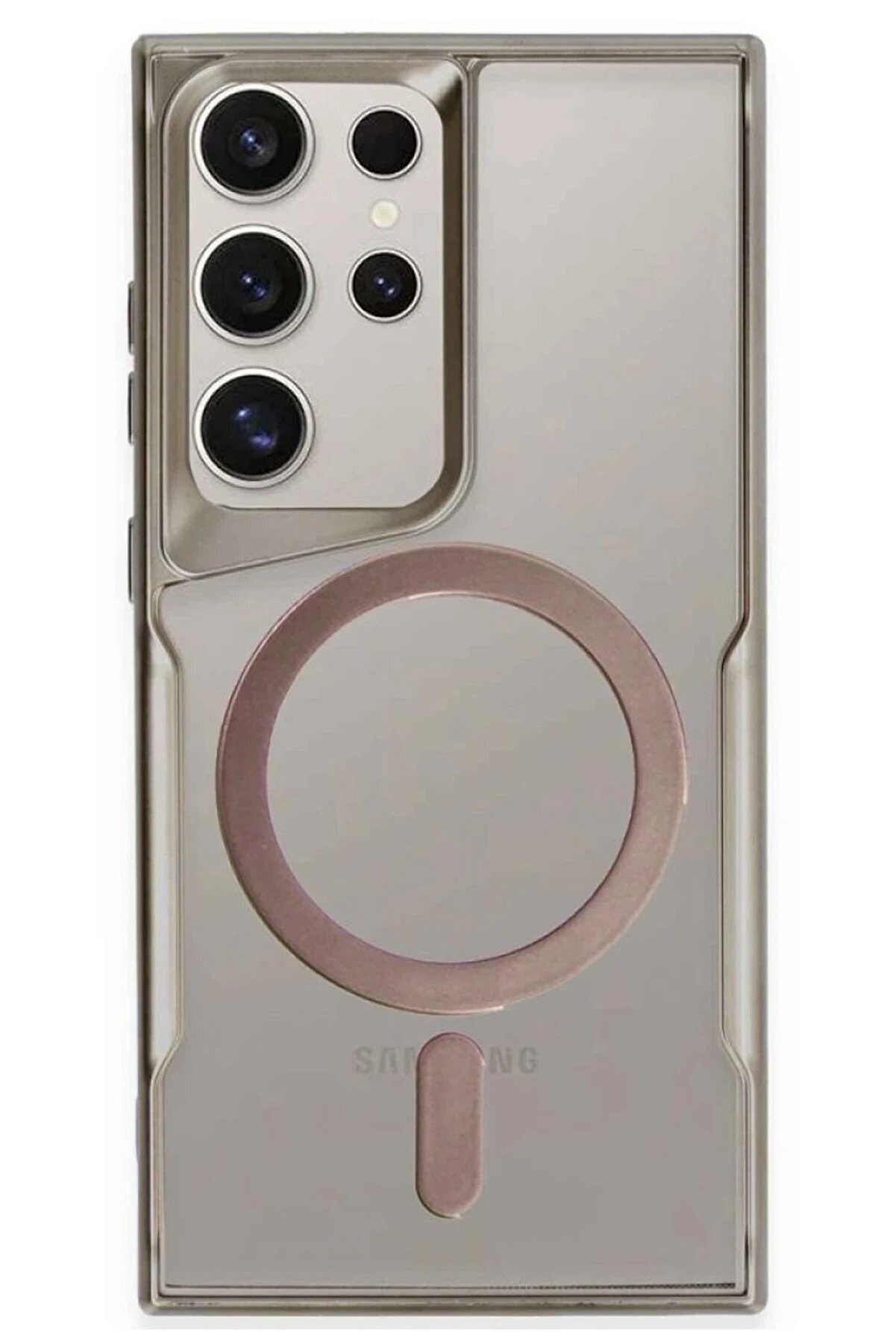 CepteToptan Samsung Galaxy S23 Ultra Kılıf Boyi Magsafe Silikon Kapak - Titan Gri - DROPX7965-3656