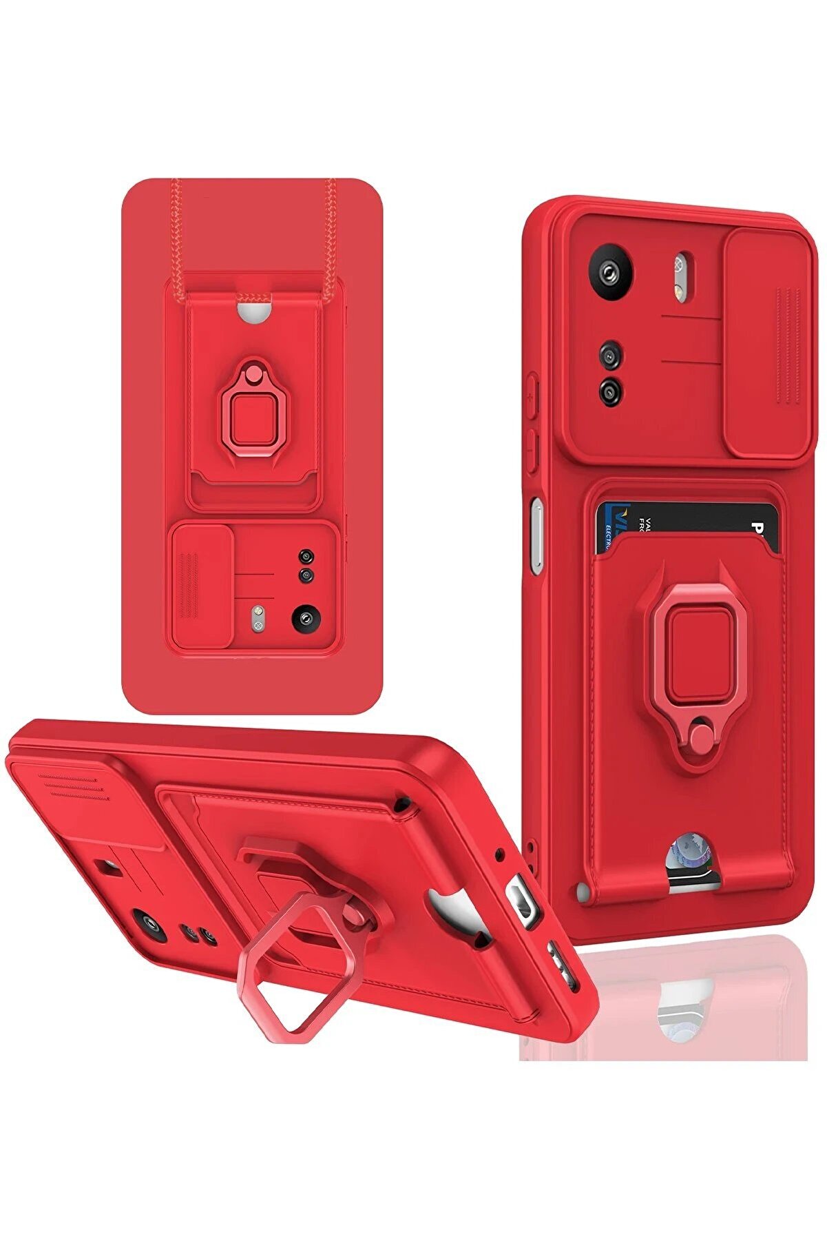 CepteToptan Xiaomi Redmi 13C Kılıf Zuma Kartvizitli Y&uuml;z&uuml;kl&uuml; Silikon - Kırmızı - DROPX4449-2504