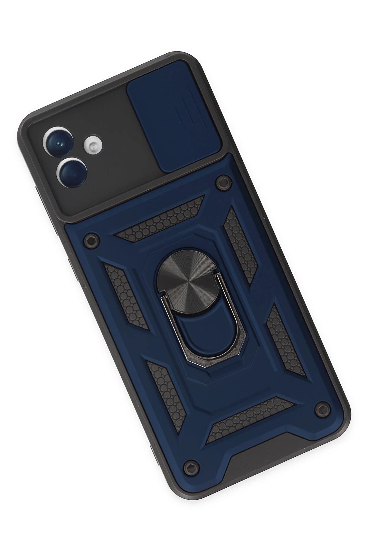 Samsung Galaxy A04 Kılıf Pars Lens Yüzüklü Si̇li̇kon - Laci̇vert - Dropx4138-4961