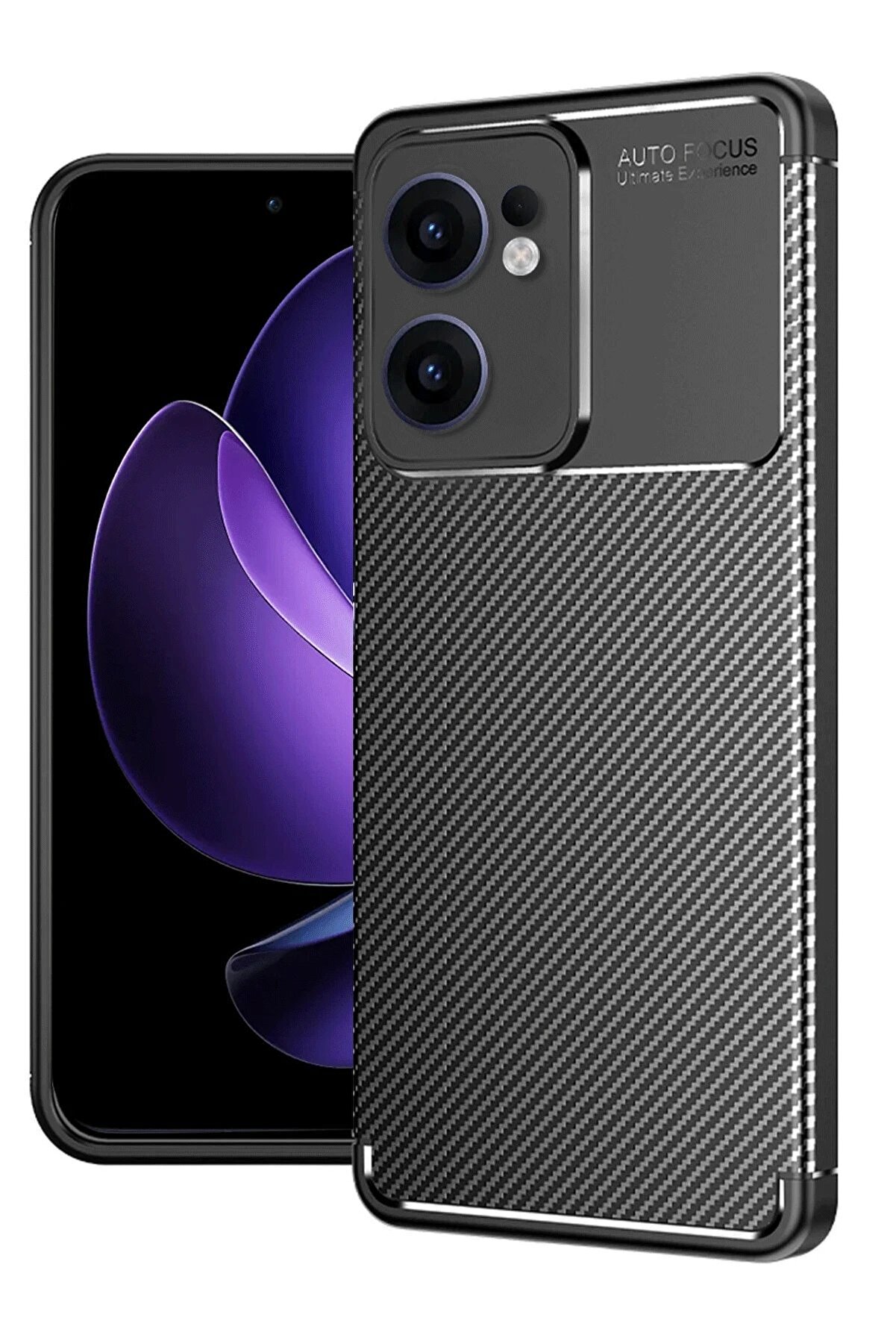 CepteToptan Oppo Reno 13F Kılıf Auto Focus Karbon Kapak - Siyah - DROPX3475-7338