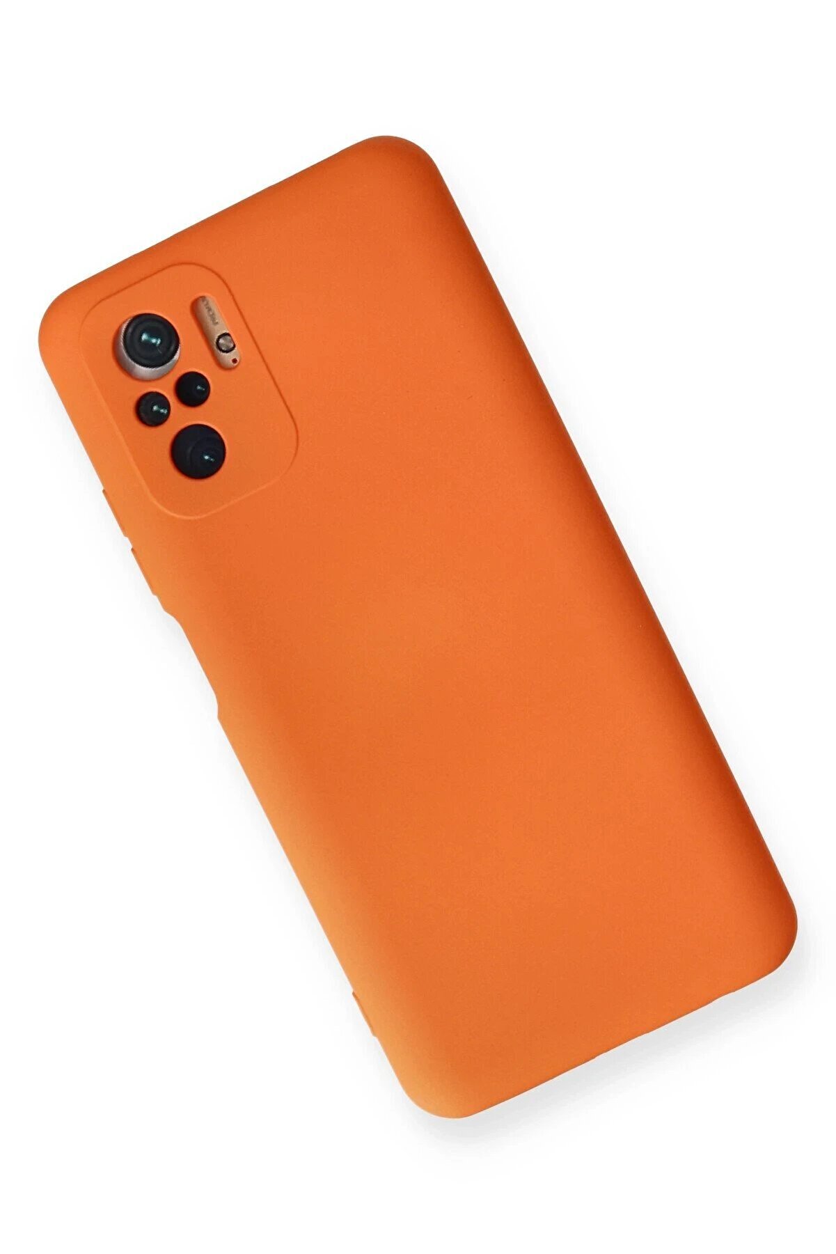 Xi̇aomi̇ Redmi̇ Note 10 Kılıf Nano İçi̇ Kadi̇fe Si̇li̇kon - Turuncu - Dropx7288-6708