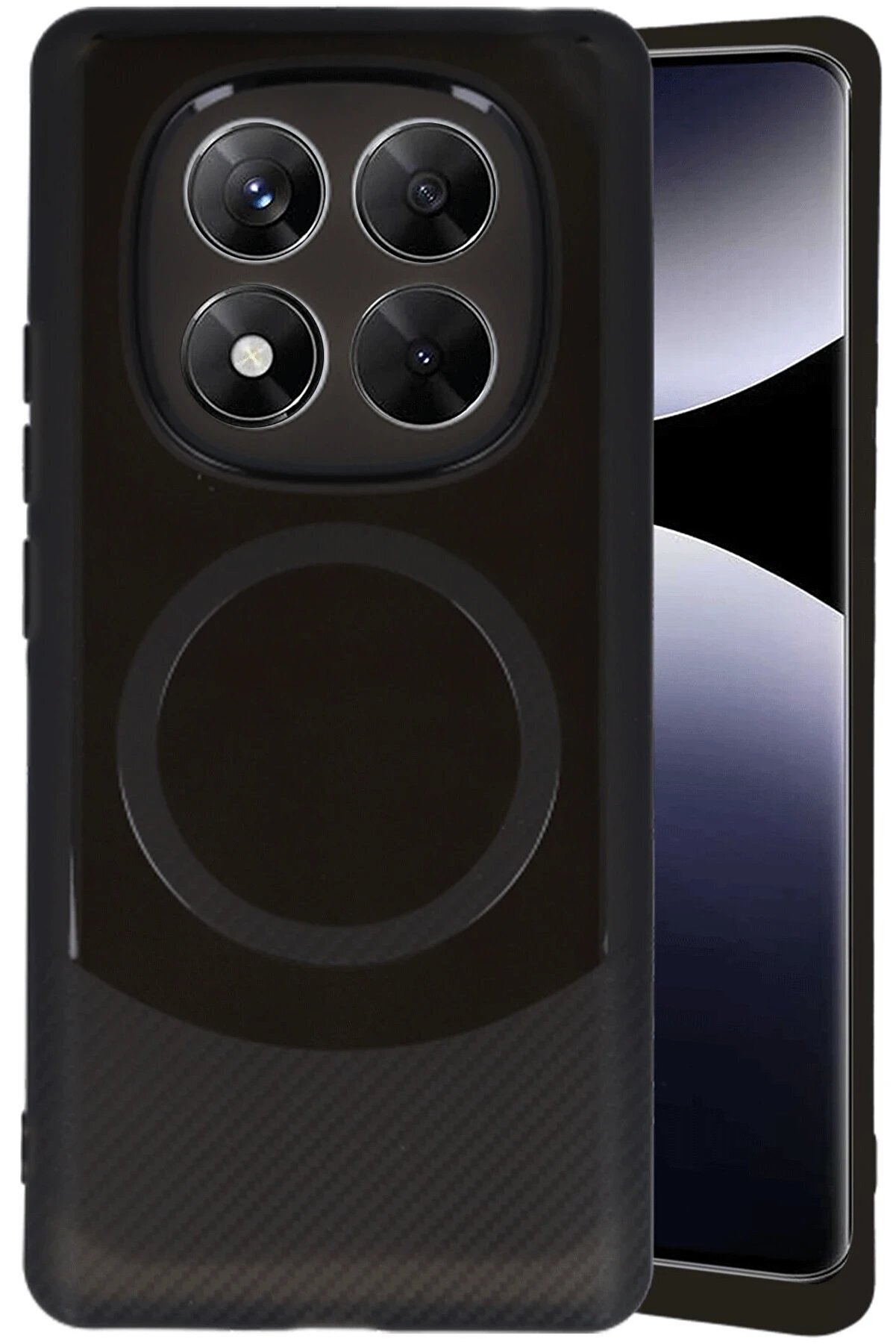 CepteToptan Xiaomi Redmi Note 14 Pro 5G Kılıf Maya Karbon Kapak - Siyah - DROPX6055-5824