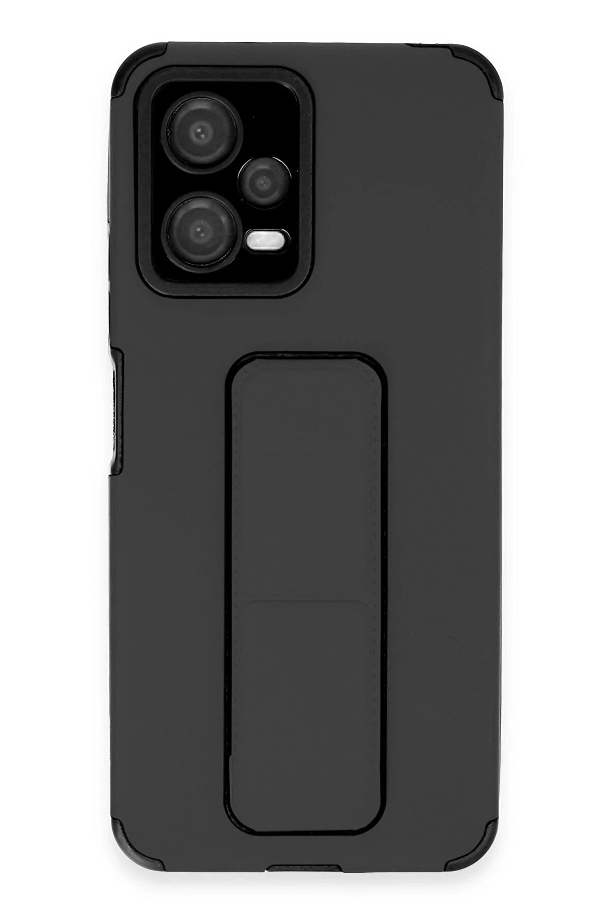 CepteToptan Xiaomi Poco X5 5G Kılıf Mega Standlı Silikon - Siyah - DROPX8556-9107