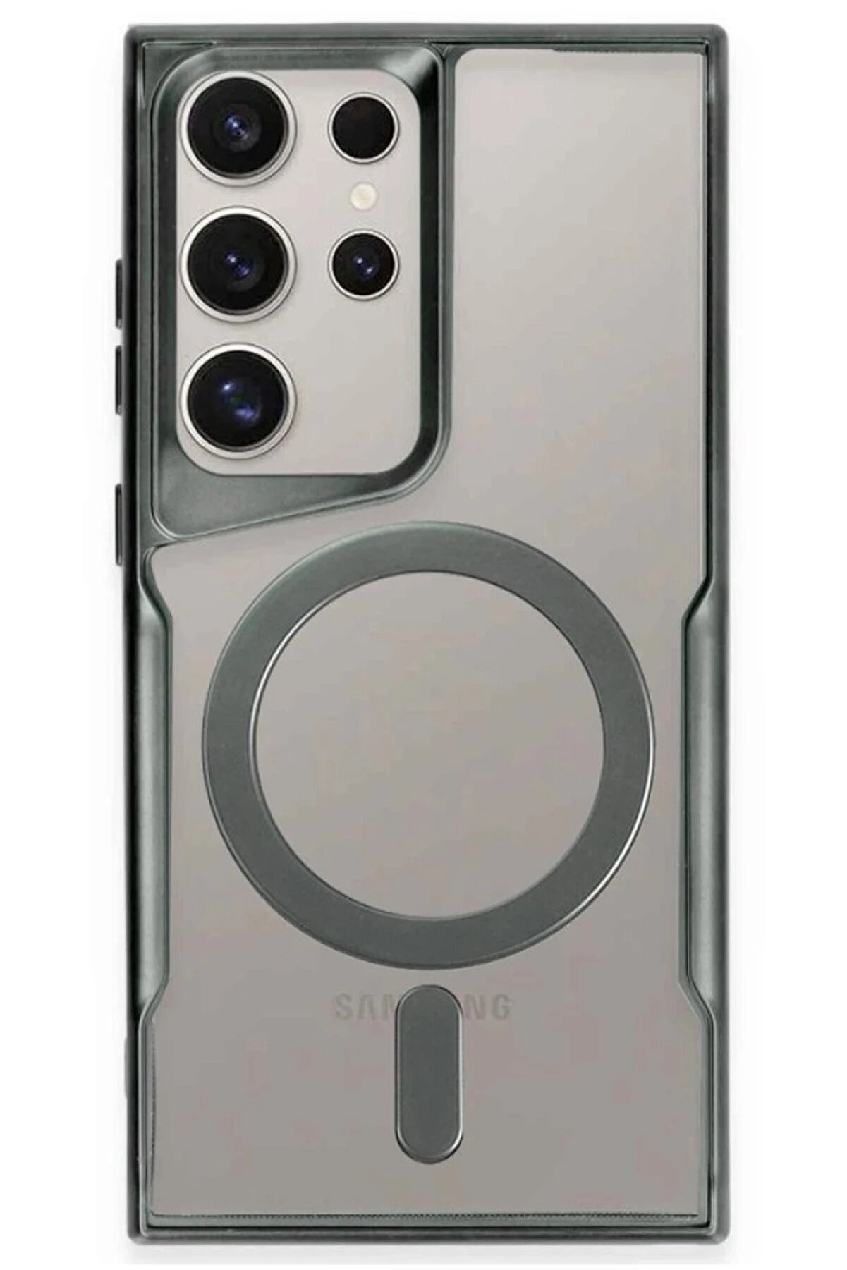 CepteToptan Samsung Galaxy S23 Ultra Kılıf Boyi Magsafe Silikon Kapak - Yeşil - DROPX4705-7322