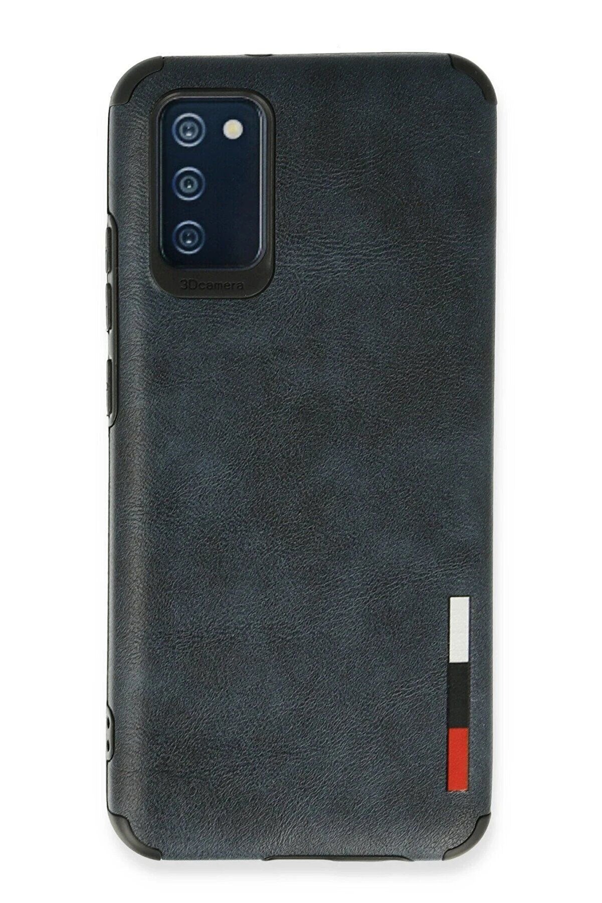 CepteToptan Samsung Galaxy A03S Kılıf Loop Deri Silikon - Lacivert - DROPX9416-2383