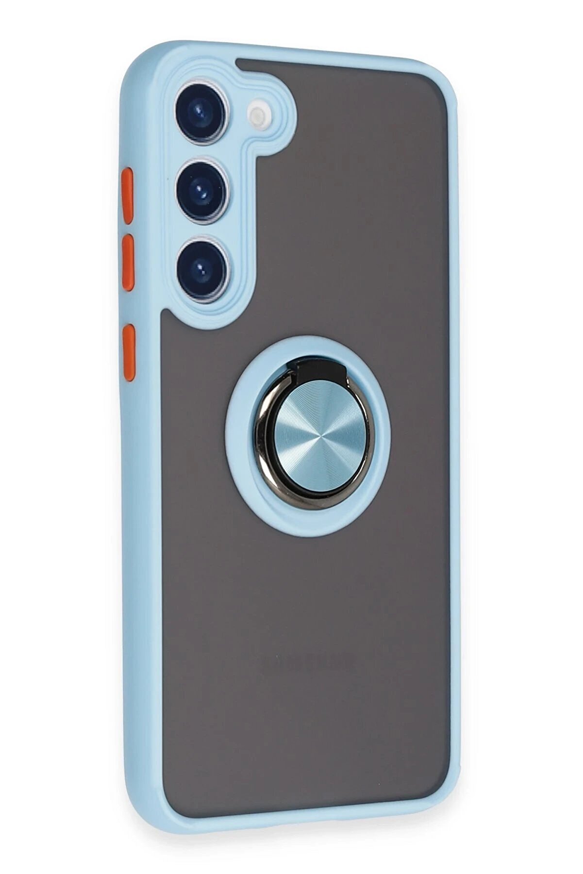 Samsung Galaxy S23 Plus Kılıf Montreal Yüzüklü Si̇li̇kon Kapak - Buz Mavi̇ - Dropx1842-5236