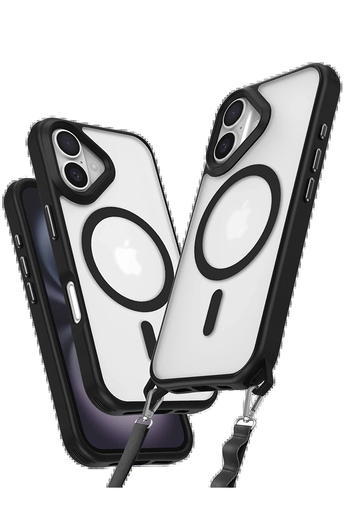 CepteToptan iPhone 16 Plus Kılıf Enka Magsafe Silikon Kılıf - Siyah - DROPX1289-4584