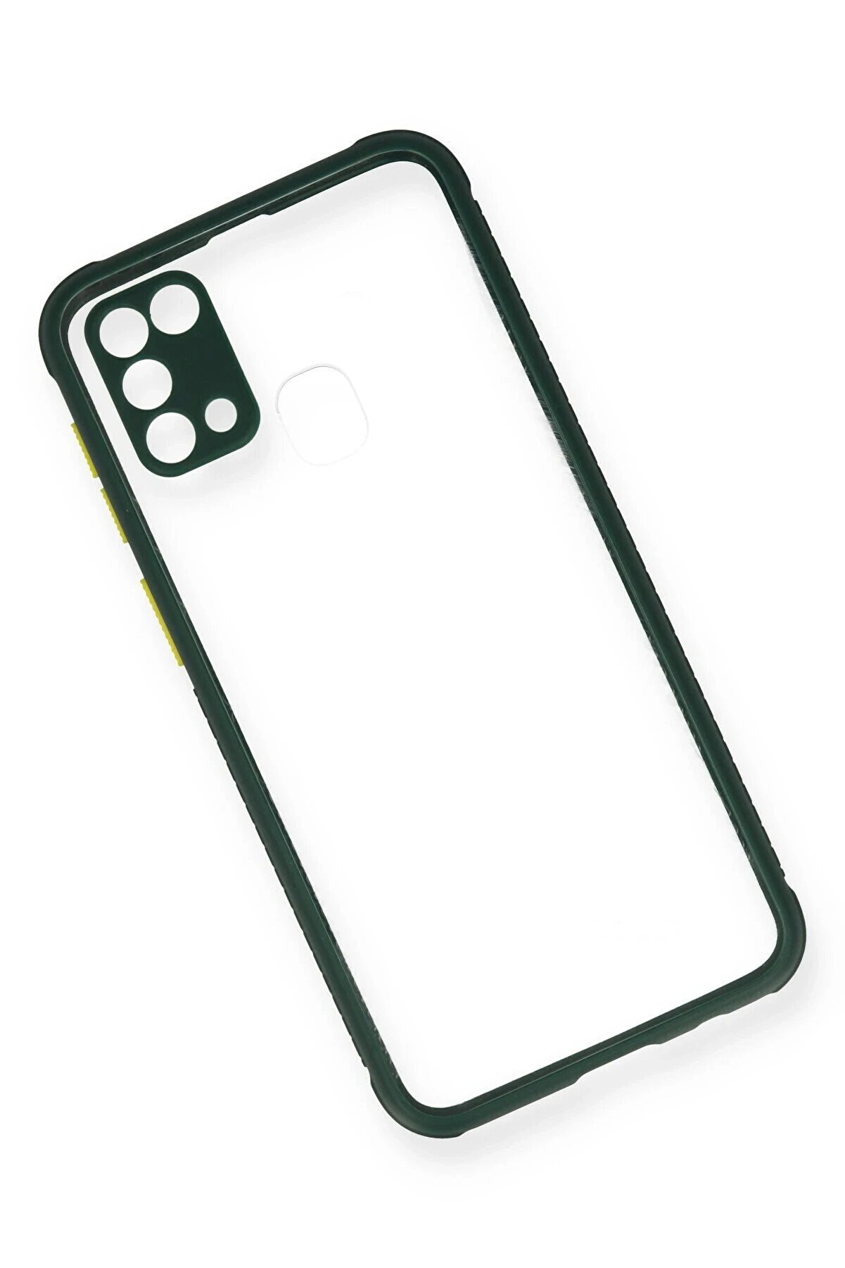 Samsung Galaxy M31 Kılıf Mi̇ami̇ Şeffaf Si̇li̇kon - Koyu Yeşi̇l - Dropx6701-8189