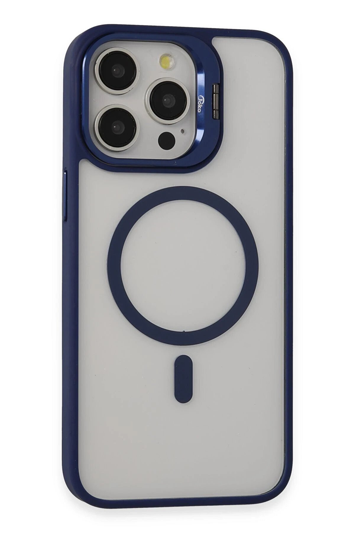 CepteToptan iPhone 15 Pro Kılıf Roblox Lens Magsafe Standlı Kapak - Lacivert - DROPX8648-8458