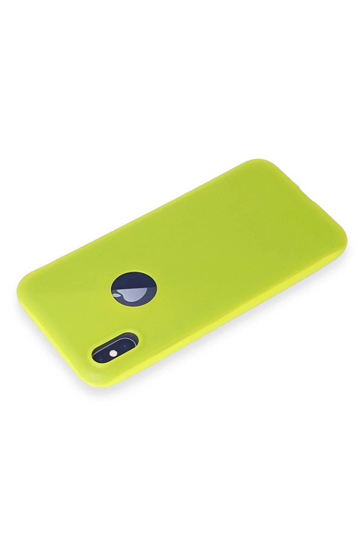 İphone X Kılıf Fi̇rst Si̇li̇kon - Parlak Sarı - Dropx6464-5837