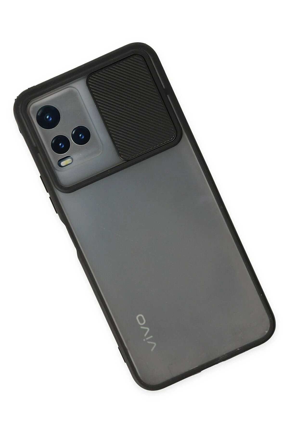 Vi̇vo Y33S Kılıf Palm Buzlu Kamera S&uuml;rg&uuml;l&uuml; Si̇li̇kon - Si̇yah - Dropx8613-7075