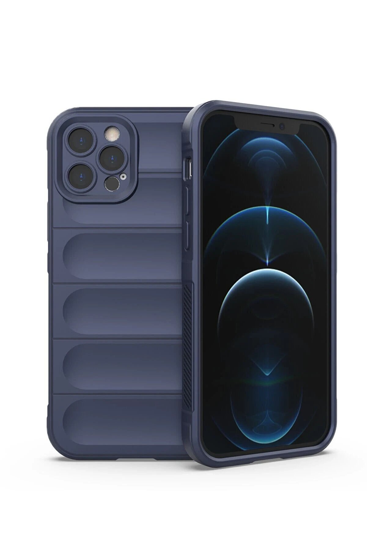 CepteToptan iPhone 12 Pro Kılıf Optimum Silikon - Lacivert - DROPX3240-2366