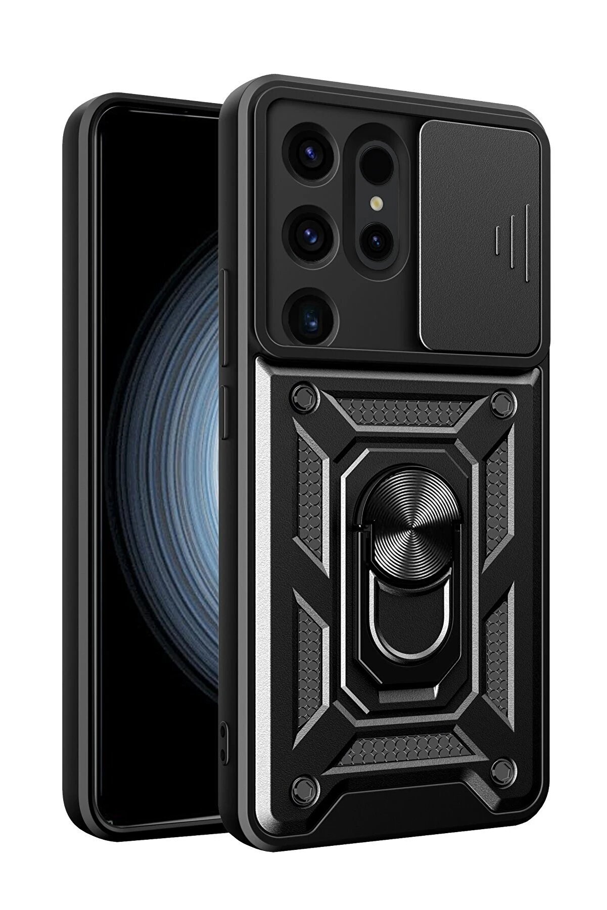 CepteToptan Samsung Galaxy S24 Ultra Kılıf Pars Lens Y&uuml;z&uuml;kl&uuml; Silikon - Siyah - DROPX2099-6076