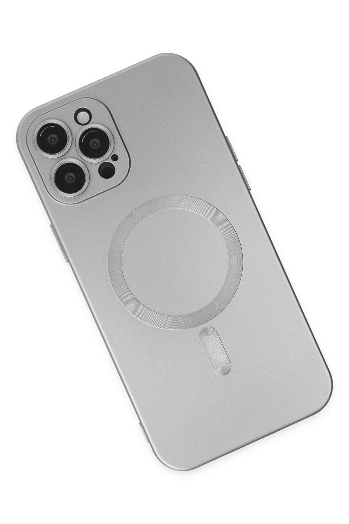 İphone 12 Pro Max Kılıf Moshi̇ Lens Magneti̇csafe Si̇li̇kon - Gümüş - Dropx3593-9459