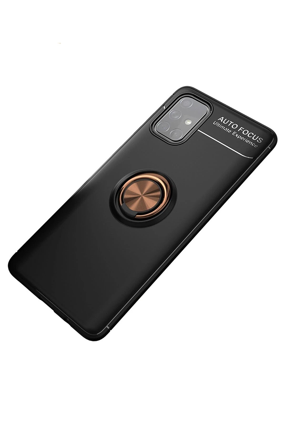 CepteToptan Samsung Galaxy M31S Kılıf Range Y&uuml;z&uuml;kl&uuml; Silikon - Siyah-Gold - DROPX3275-7193