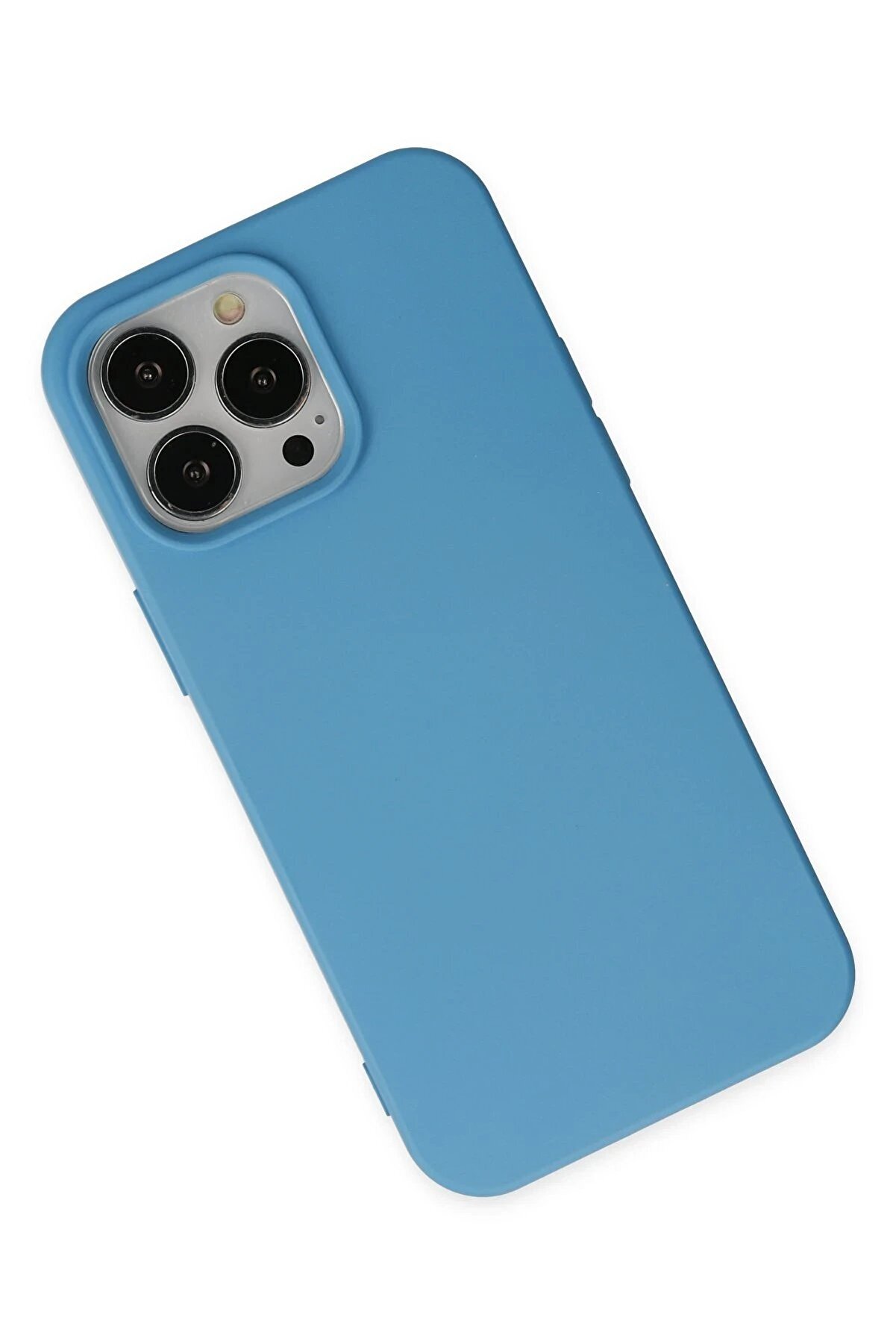 İphone 14 Pro Kılıf Nano İçi̇ Kadi̇fe Si̇li̇kon - Mavi̇ - Dropx5734-5018