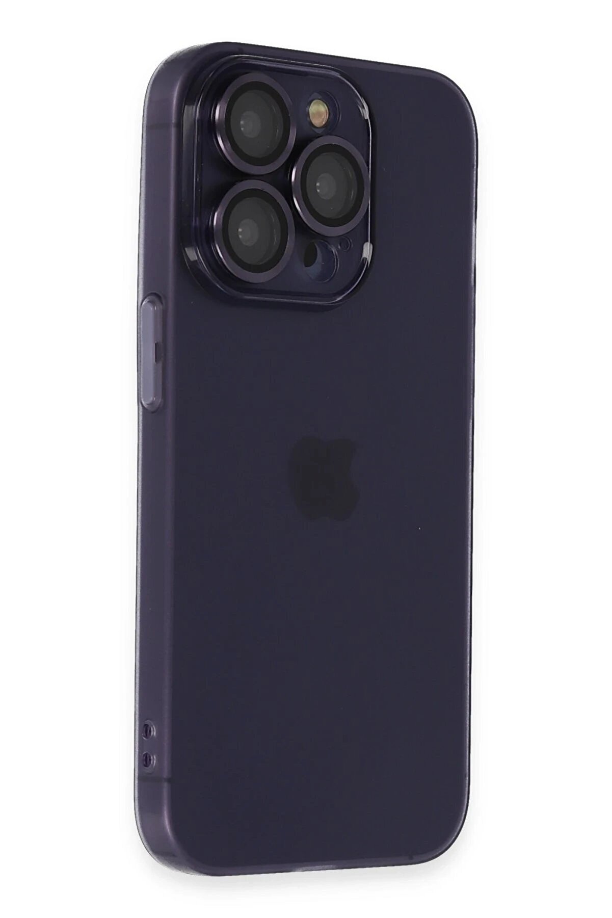İphone 14 Pro Max Kılıf Luko Lens Si̇li̇kon - Deri̇n Mor - Dropx9393-1498