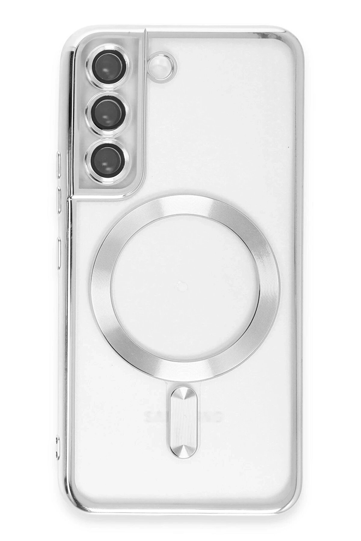 CepteToptan Samsung Galaxy S22 Kılıf Kross Magneticsafe Kapak - G&uuml;m&uuml;ş - DROPX5457-4900