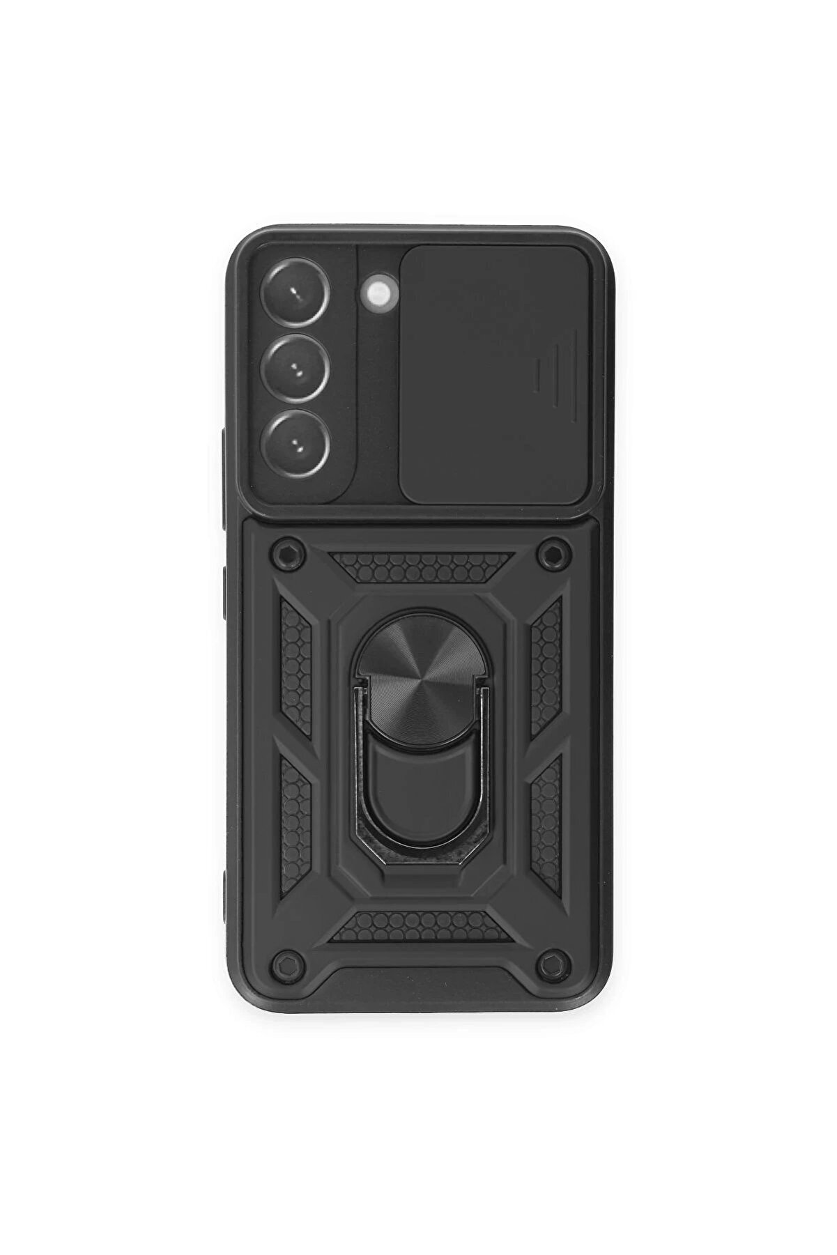 CepteToptan Samsung Galaxy S23 FE Kılıf Pars Lens Y&uuml;z&uuml;kl&uuml; Silikon - Siyah - DROPX8180-4634