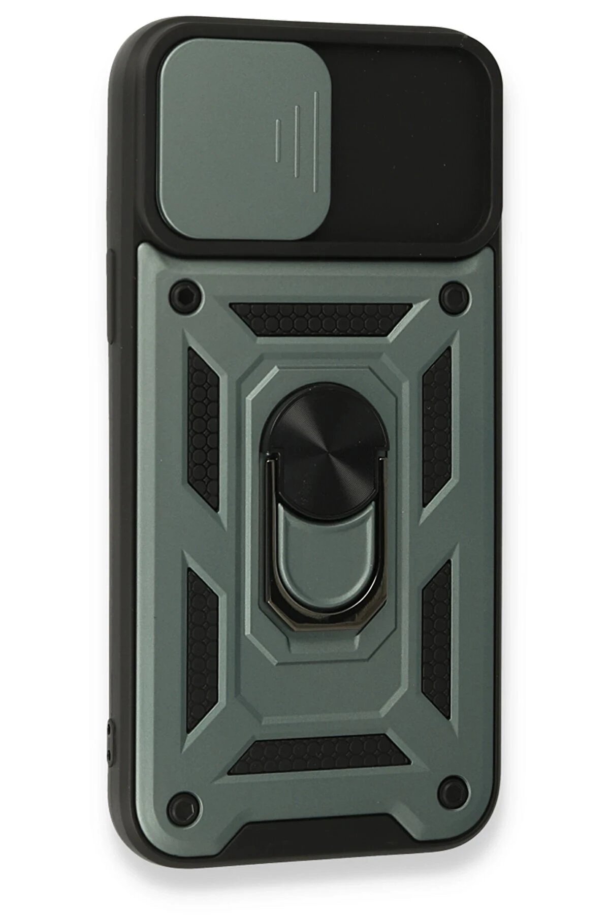 İphone 15 Pro Max Kılıf Pars Lens Yüzüklü Si̇li̇kon - Yeşi̇l - Neo3003-5582