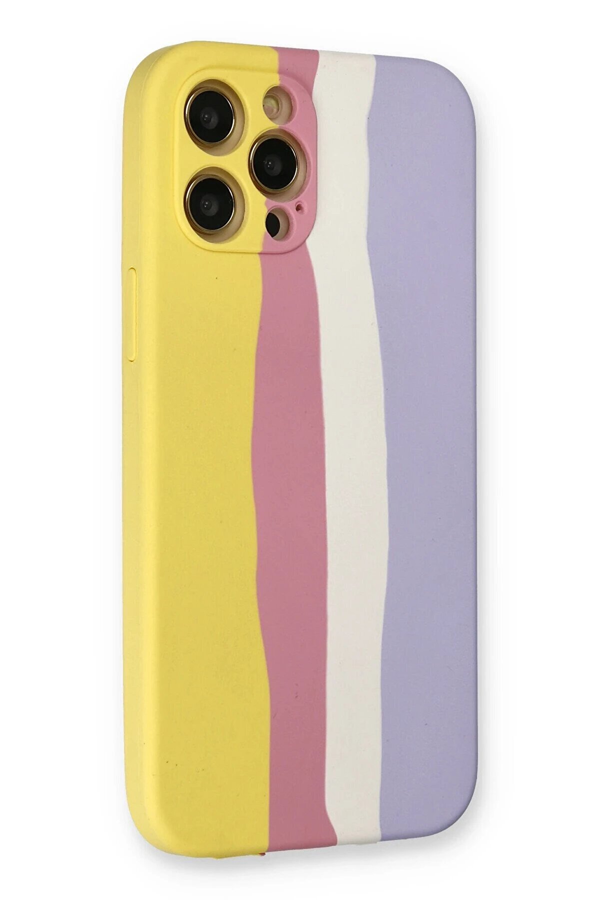 İphone 12 Pro Max Kılıf Ebruli̇ Lansman Si̇li̇kon - Sarı-Mavi̇ - Dropx6530-9647