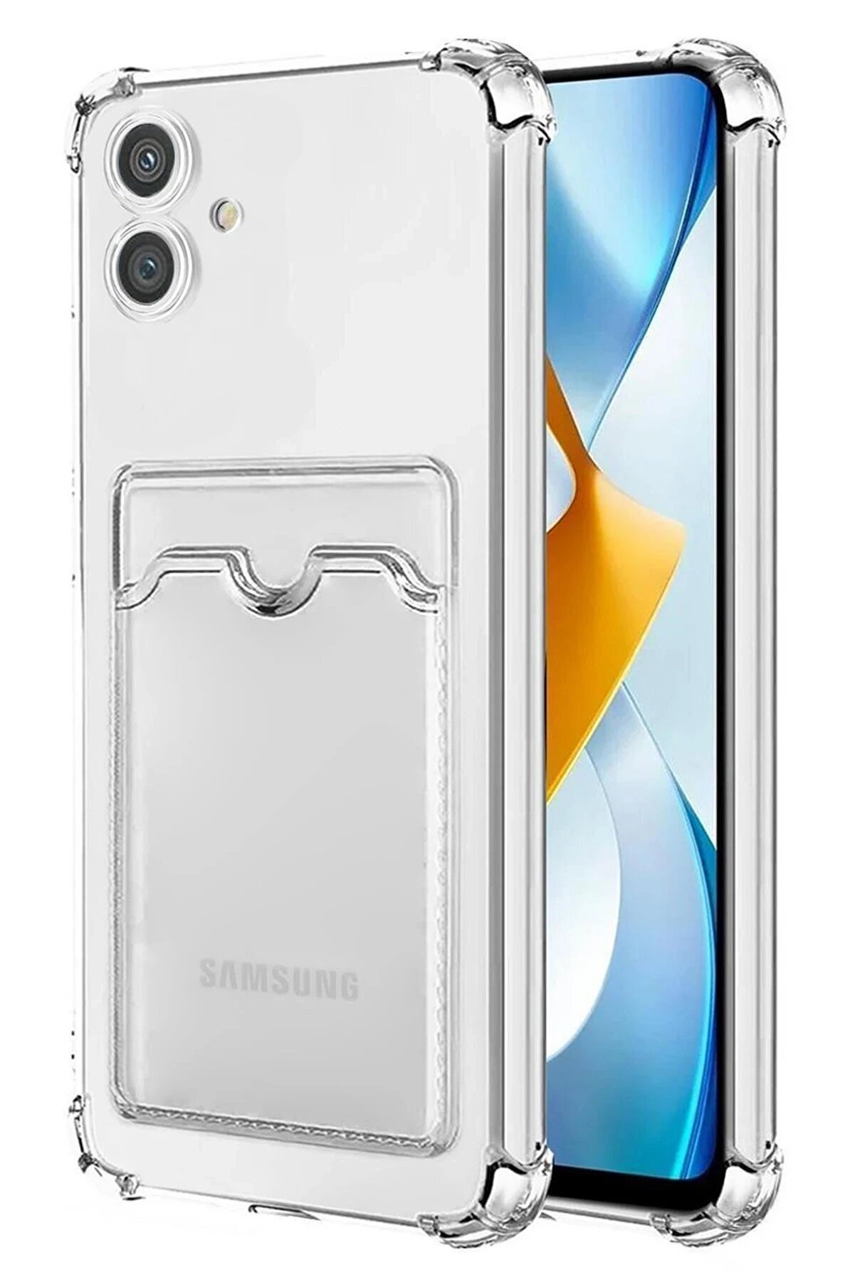 CepteToptan Samsung Galaxy A05 Kılıf Kart Şeffaf Silikon - Şeffaf - DROPX8249-1179