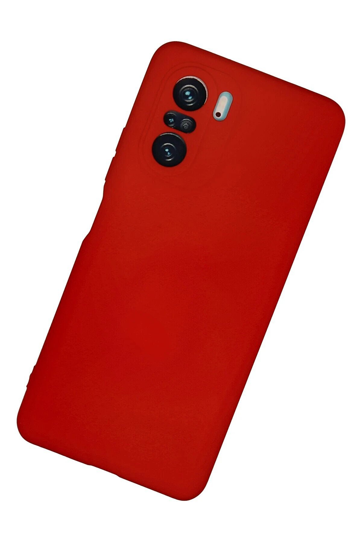 Xi̇aomi̇ Poco F3 Kılıf Nano İçi̇ Kadi̇fe Si̇li̇kon - Kırmızı - Dropx1622-4499