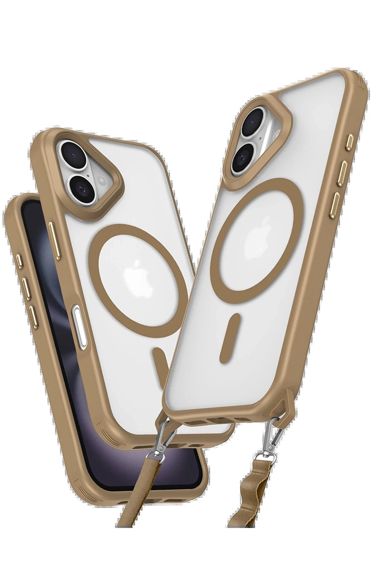 CepteToptan iPhone 16 Plus Kılıf Enka Magsafe Silikon Kılıf - Desert - DROPX7747-8505