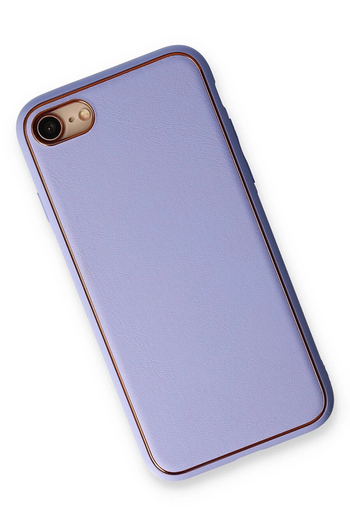İphone 7 Kılıf Coco Deri̇ Si̇li̇kon Kapak - Açık Li̇la - Dropx4889-1139