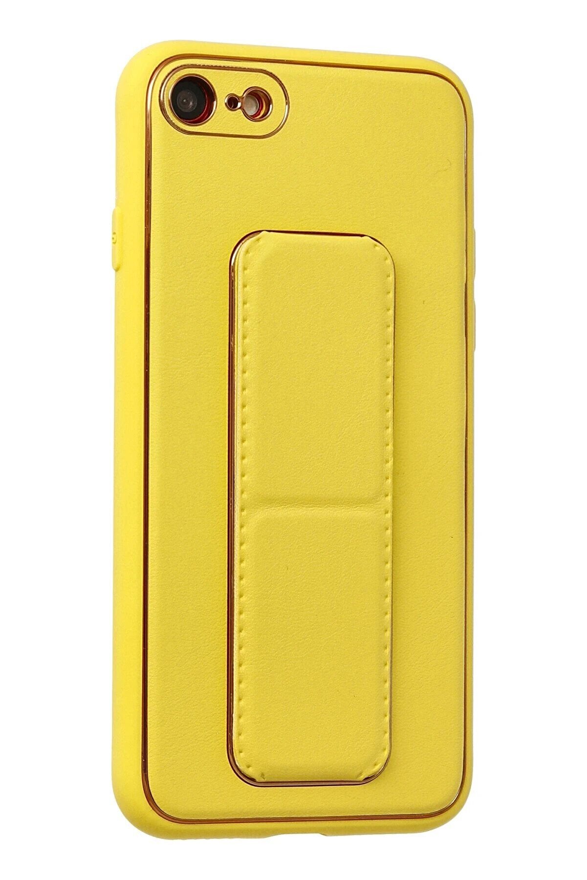 İphone 7 Kılıf Coco Deri̇ Standlı Kapak - Sarı - Dropx6664-4397
