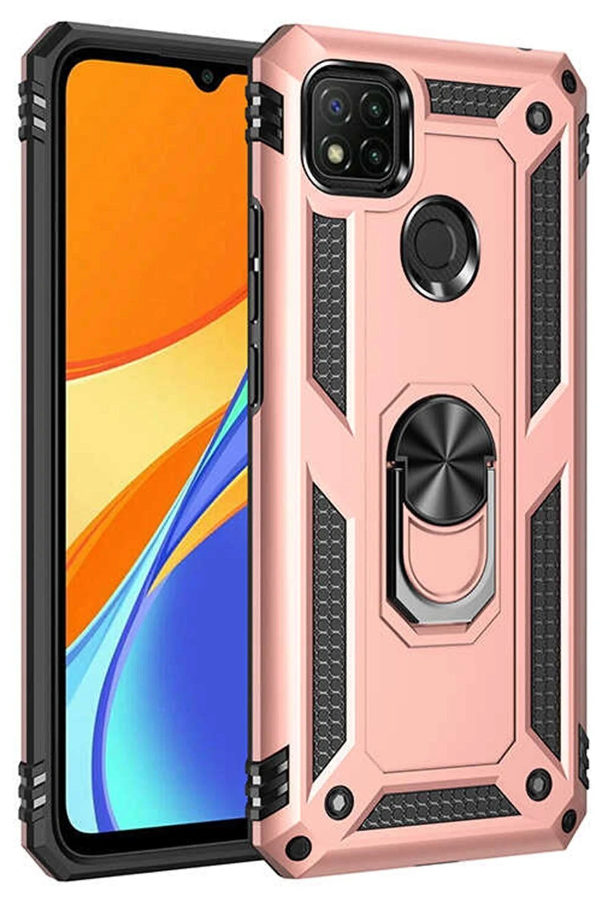 CepteToptan Xiaomi Redmi 9C Kılıf Sofya Y&uuml;z&uuml;kl&uuml; Silikon Kapak - Rose - DROPX3539-6552