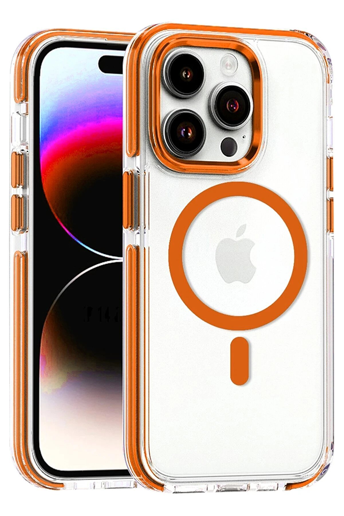 CepteToptan iPhone 15 Pro Max Bella Magsafe Kapak - Turuncu - DROPX3403-5905